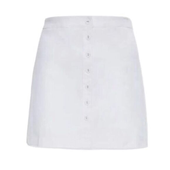 White Button Up Denim Miniskirt, Medium chicsportif preppy - Picture 1 of 8